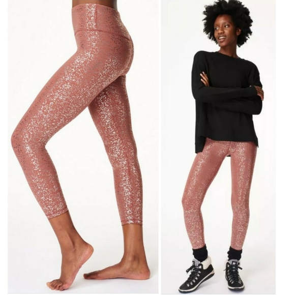 Sweaty Betty | Pants u0026 Jumpsuits | Sweaty Betty Pink Silver Disco Metallic  Leggings | Poshmark
